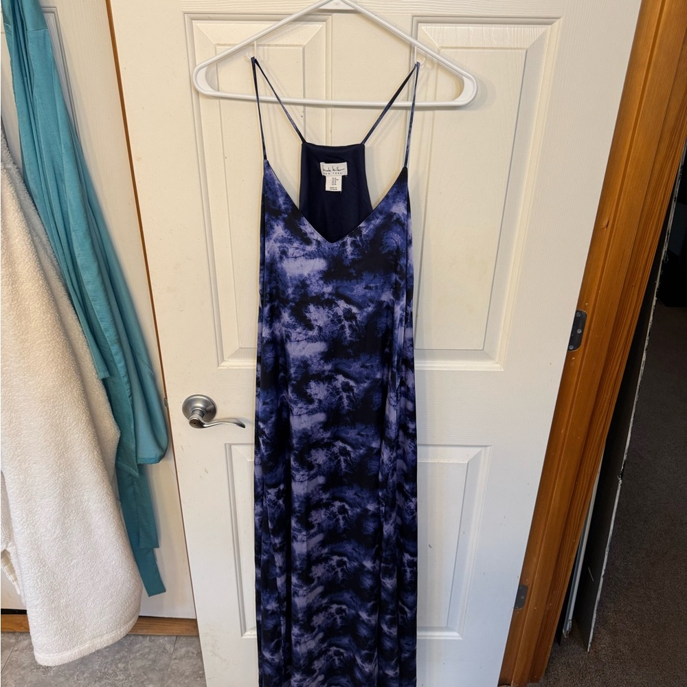 Nicole Miller purple and Black Tie-Dye Maxi Dress